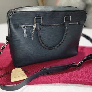 Louis Vuitton Bleu Marine Laptop Business Bag
